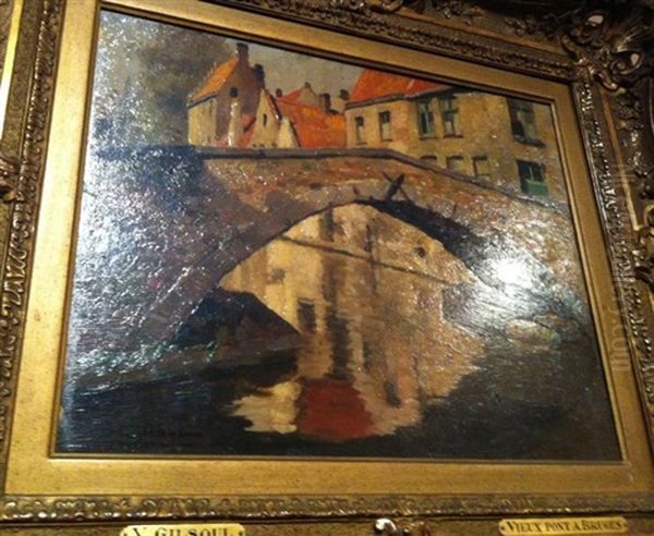 Le Pont De Bruges Oil Painting by Victor Olivier Gilsoul