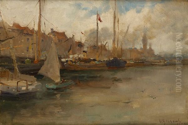 Vue Du Port D'ostende Oil Painting by Victor Olivier Gilsoul