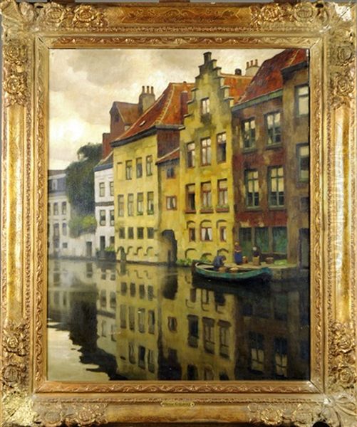 Vue De Bruges Oil Painting by Victor Olivier Gilsoul