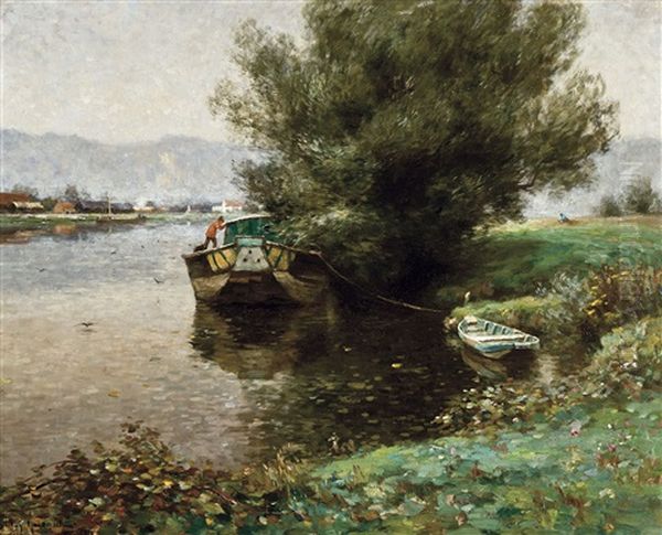 Bord De Riviere Oil Painting by Victor Olivier Gilsoul