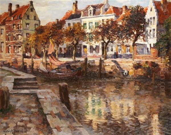 Le Quai Des Malines Oil Painting by Victor Olivier Gilsoul