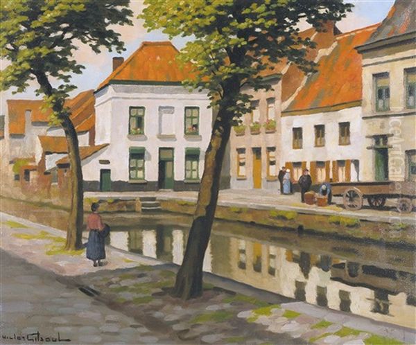 De Oude Vest Te Dendermonde Oil Painting by Victor Olivier Gilsoul