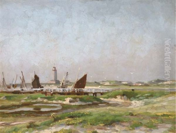 L'entree Du Chenal A Nieuport, France Oil Painting by Victor Olivier Gilsoul