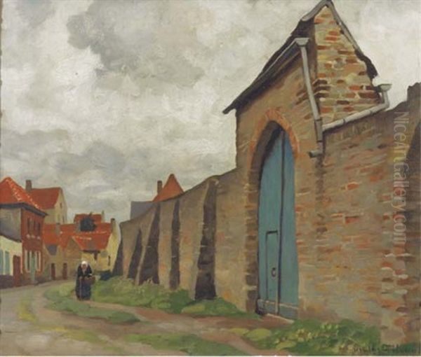 Village Oil Painting by Victor Olivier Gilsoul