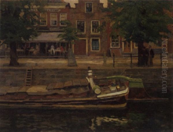 Quai A L'ecluse (holland) Oil Painting by Victor Olivier Gilsoul