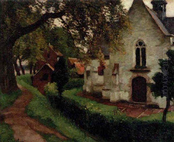 A Chapel In Vlassenbroeck, Belgium Oil Painting by Victor Olivier Gilsoul