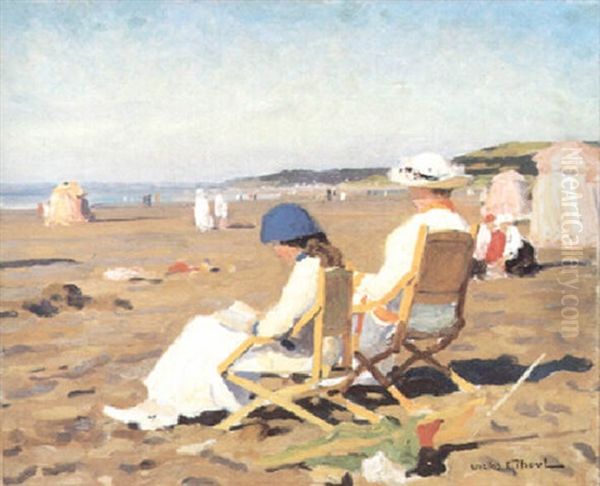 Vrouwen Op Het Strand In Bretagne Oil Painting by Victor Olivier Gilsoul