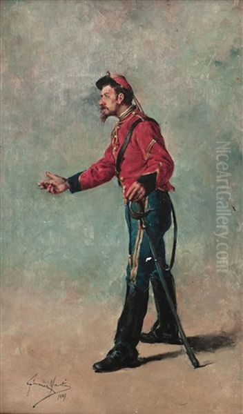 Militar Con Sable Oil Painting by Jose Gimenez Martin