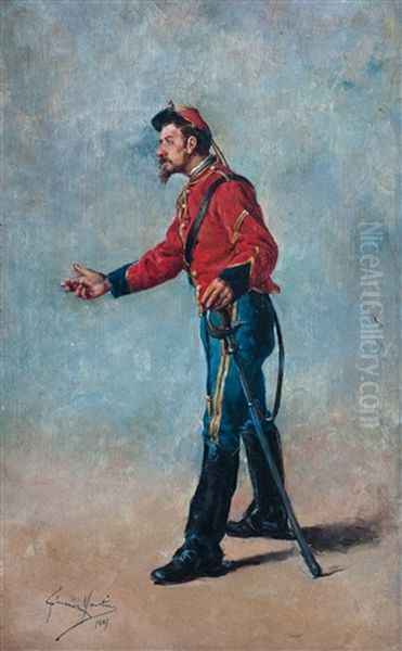 Soldado Oil Painting by Juan Gimenez y Martin