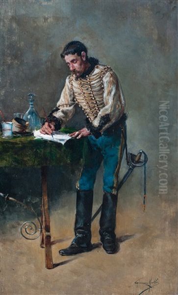 El Escribiente Oil Painting by Juan Gimenez y Martin