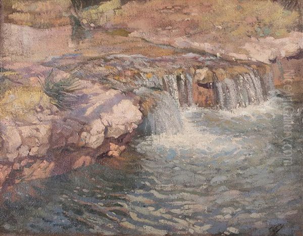 Paesaggio Con Fiume Oil Painting by Francisco Gimeno Arasa