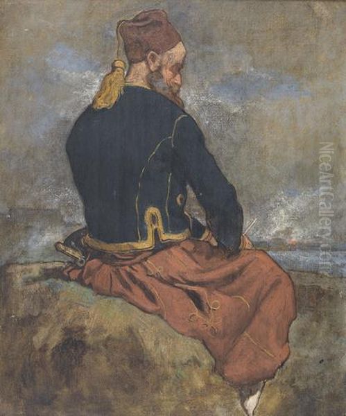 Bildnis Eines Italienischen Soldaten Bei Solferino Oil Painting by Auguste Bachelin