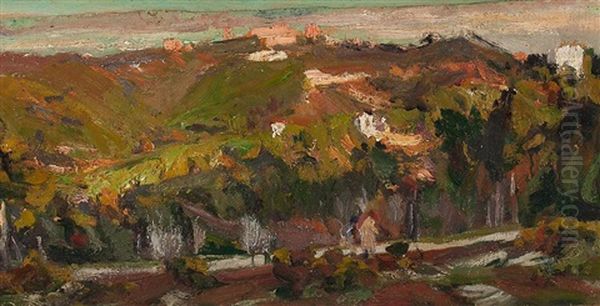 Paisaje, Probablemente De Barcelona Oil Painting by Francisco Gimeno Arasa