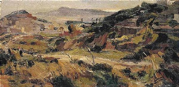 Carretera De Las Aguas, Sabadell Oil Painting by Francisco Gimeno Arasa