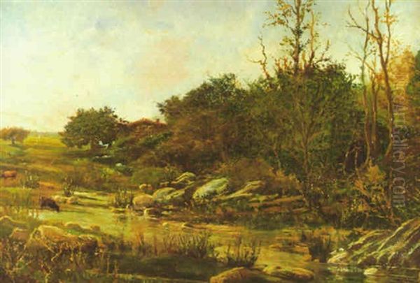 Paisaje Fluvial Oil Painting by Francisco Gimeno Arasa