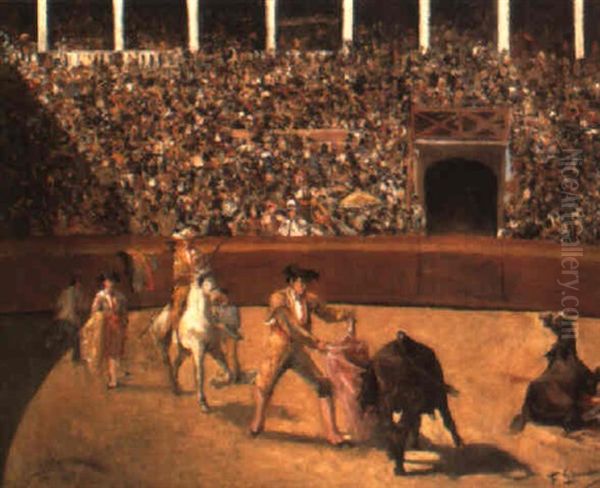 Plaza De Toros En Madrid Oil Painting by Francisco Gimeno Arasa