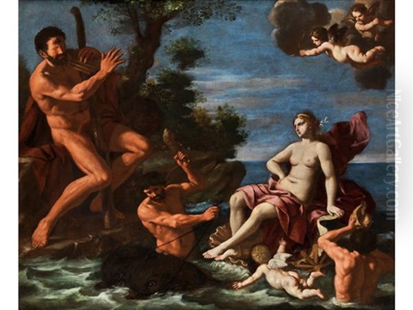 Die Schone Galatea Wird Von Polyphem Besungen Oil Painting by Giacinto Gimignani