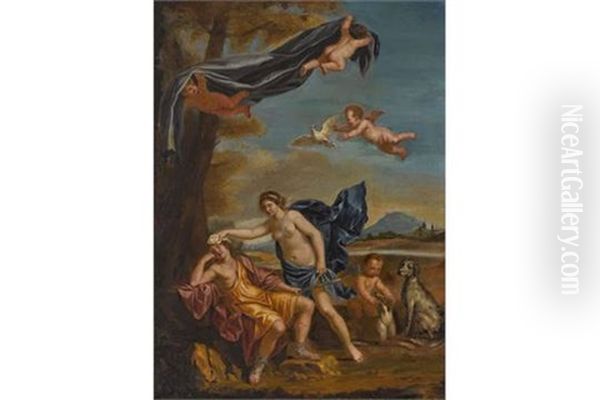 Venus Und Adonis Oil Painting by Giacinto Gimignani