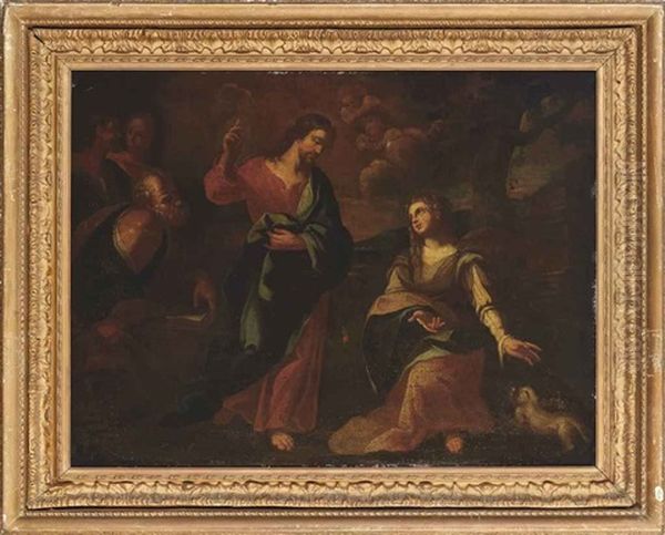 Christ Healing The Daughter Of The Woman Of Canaan Oil Painting by Giacinto Gimignani