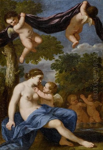 Venus Und Cupido Oil Painting by Giacinto Gimignani