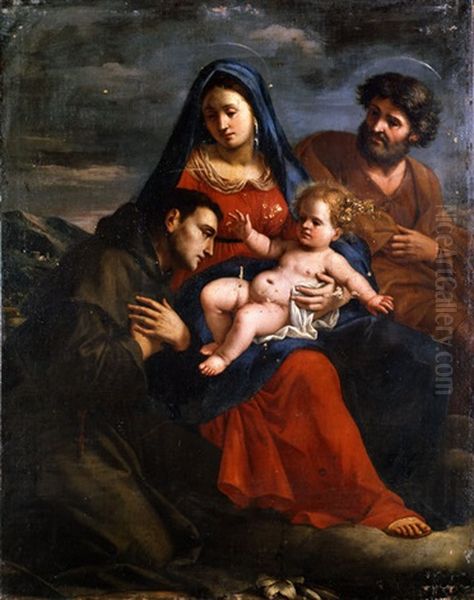 Sacra Famiglia Con Sant' Antonio Da Padova Oil Painting by Giacinto Gimignani