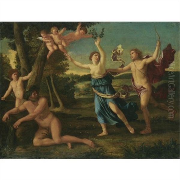 Apollo And Daphne Oil Painting by Giacinto Gimignani