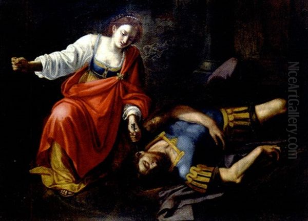 Narcisse (+ Sisera Et Jael; Pair) Oil Painting by Giacinto Gimignani