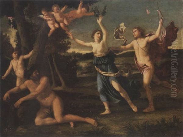 Apollo And Daphne Oil Painting by Giacinto Gimignani