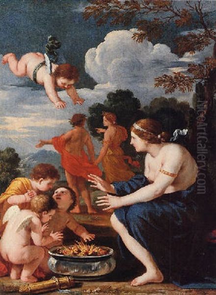 'sine Baccho Et Cerere Friget Venus Oil Painting by Giacinto Gimignani