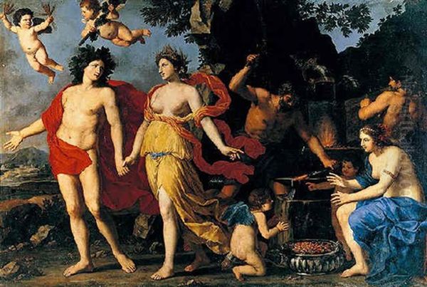 Sine Baccho Et Cerere Friget Venus Oil Painting by Giacinto Gimignani