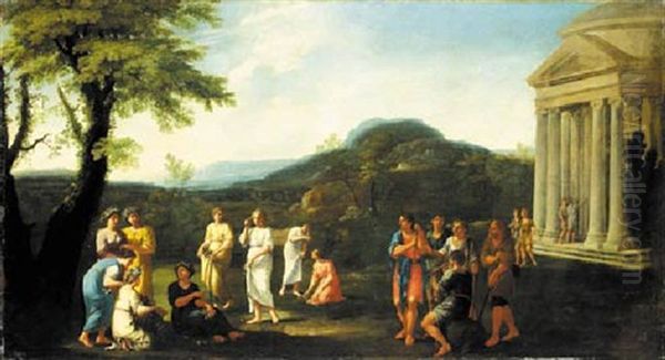 The Wedding Of Isaac And Rebecca Oil Painting by Giacinto Gimignani