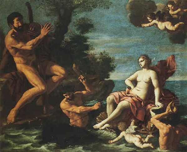 Polyphemus And Galatea Oil Painting by Giacinto Gimignani