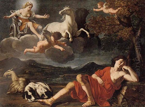 Diana And The Sleeping Endymion Oil Painting by Giacinto Gimignani