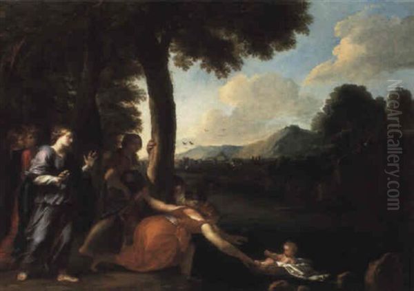 The Finding Of Moses Oil Painting by Giacinto Gimignani