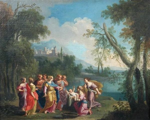 The Finding Of Moses Oil Painting by Ludovico Gimignani