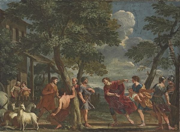 The Infant Paris Discovered By The Shepherds Of Mount Ida Oil Painting by Ludovico Gimignani