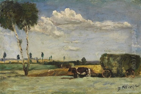 Kleine Landschaft Mit Heuwagen Oil Painting by Bruno Gimpel