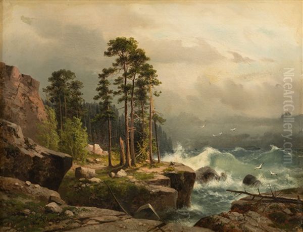 Stormy Seas Oil Painting by Aleksandr Vasil'evich Gine