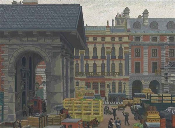 Covent Garden Oil Painting by Charles Ginner