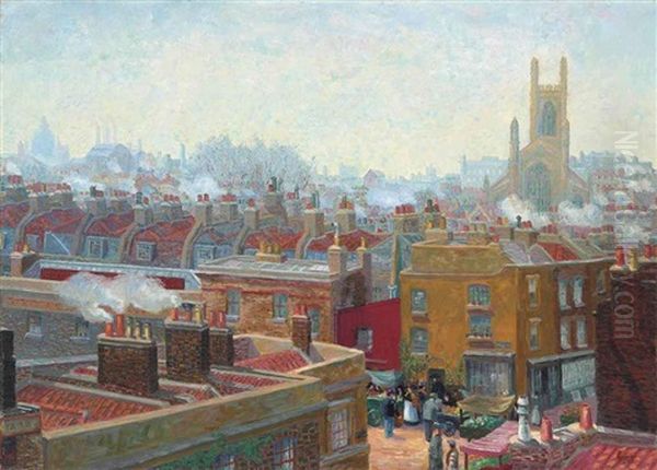 A Corner In Chelsea Oil Painting by Charles Ginner