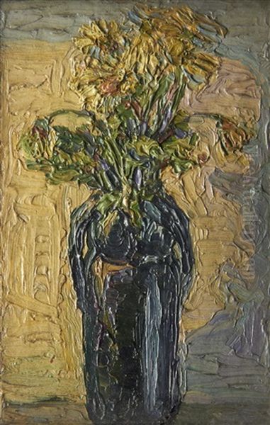 Still Life With Vase Of Flowers Oil Painting by Charles Ginner