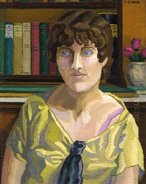 The Girl Philosopher - Portrait Of Dorothea Maria Crikson Oil Painting by Charles Ginner