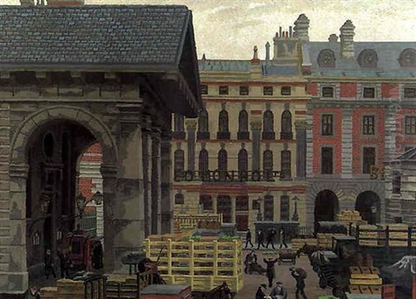 Covent Garden Oil Painting by Charles Ginner