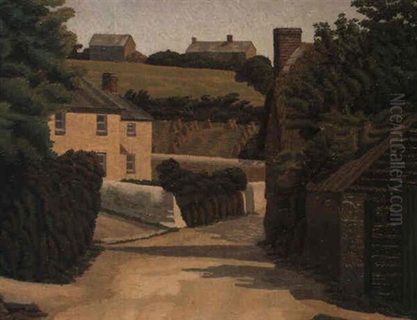 Cottage, Gunwalloe, Cornwall Oil Painting by Charles Ginner