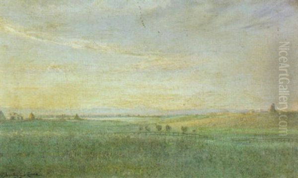 Paesaggio Della Campagna Romana Oil Painting by Edoardo Gioja