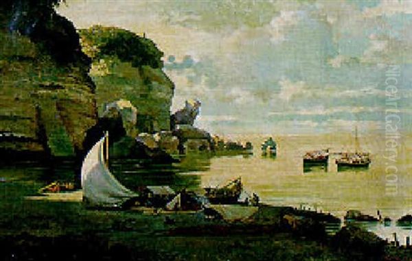 Drying Nets, Anzio Oil Painting by Edoardo Gioja