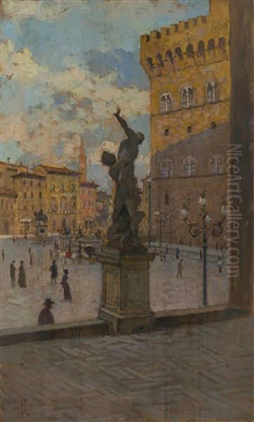 Piazza Della Signoria Oil Painting by Francesco Gioli