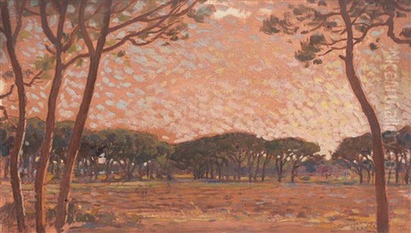 Pineta In Maremma Oil Painting by Francesco Gioli