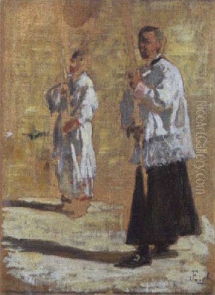 Bozzetto Per Processione Oil Painting by Francesco Gioli