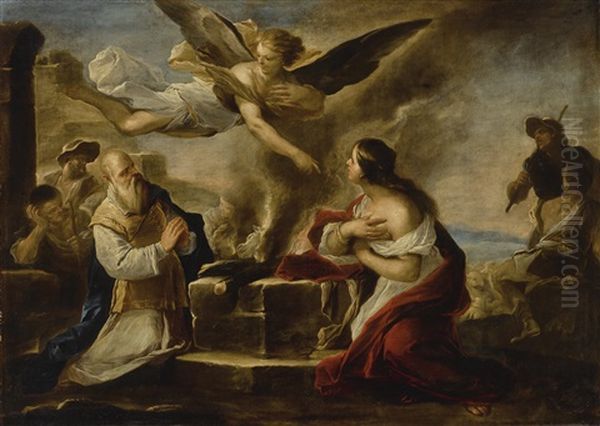 The Sacrifice Of Manoah Oil Painting by Luca Giordano